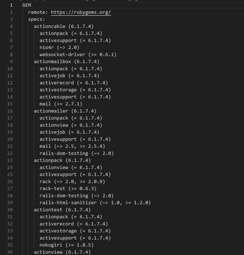 Rails Gemfile.lock