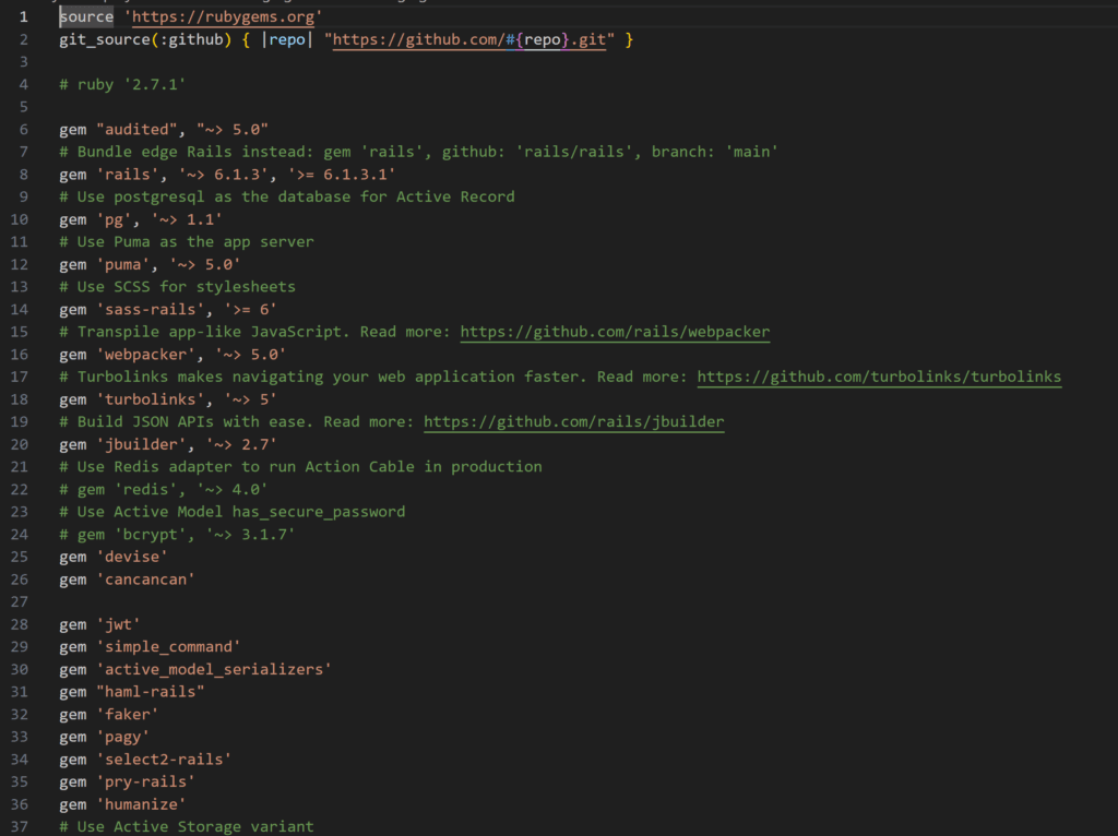 Rails Gemfile